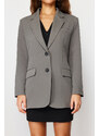 Trendyol Gray Oversize Basic Woven Blazer Jacket