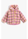 Koton Baby Girl Pink Plaid Jacket