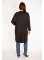 Şans Women's Plus Size Black Loose Collar and Cape