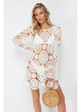 Trendyol Bridal White Mini Knitted Knitwear effect Beach Dress