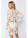 Trendyol Bridal White Mini Knitted Knitwear effect Beach Dress