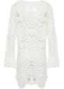 Trendyol Bridal White Mini Knitted Knitwear effect Beach Dress