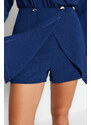 Trendyol Navy Blue Double Breasted Short Skirt Woven Jumpsuit