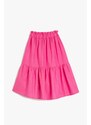 Koton Layered Midi Skirt with an Elastic Waist, Linen Blend.
