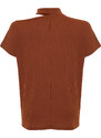 Trendyol Curve Brown Crew Neck Knitted Blouse