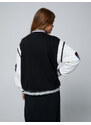 Koton College Jacket Oversize tištěná vyšívaná žebrovaná kapsa detailní