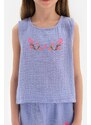 Dagi Lilac Muslin Embroidered T-Shirt