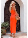 Madmext Orange Strappy Long Dress