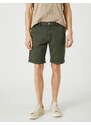Koton Basic Bermuda Cotton Shorts with Pockets and Buttons.