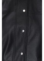 Trendyol Black Oversize Faux Leather Bomber Jacket Coat
