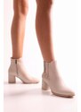 Shoeberry Women's Misty Beige Skin Heels Boots, Beige Skin