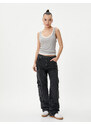 Koton Straight Jean Cargo Jeans Wide Straight Leg Pocket Cotton - Nora Jean