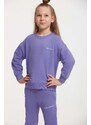 GRIMELANGE Jabor Girls Embroidered Crew Neck Comfort Purple Tracksuit Set
