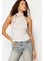 Trendyol Asymmetrical Laced Knitwear Blouse with Stone Neck