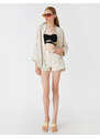 Koton Short Kimono Long Sleeve Linen Blend