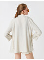 Koton Short Kimono Long Sleeve Linen Blend