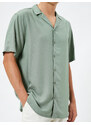 Koton Basic Shirt Short Sleeve Turndown Neck Ecovero Viscose