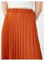 Koton Pleated Midi Length Skirt with Elastic Waist