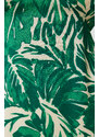 Trendyol Green Tropical Floral A-line Viscose Mini Woven Dress