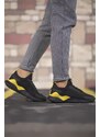 Riccon Black Yellow Unisex Sneakers 00122044