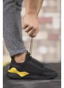 Riccon Black Yellow Unisex Sneakers 00122044