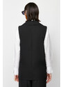 Trendyol Black Finike Plain Woven Vest