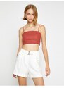 Koton Athlete Crop Thin Straps Linen Blend