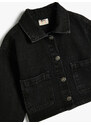 Koton Denim Jacket Pocket Detail Cotton Long Sleeve