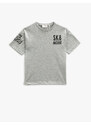 Koton Short Sleeve T-Shirt with a Crew Neck Printed on the Back