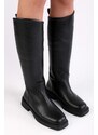 Shoeberry Women's Kensley Black Chunky Sole Boots