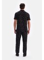 Dagi Black Size Printed Cotton Modal Shirt Pants Pajamas Set