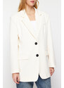 Trendyol Ecru Oversize Basic Woven Blazer Jacket