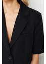 Trendyol Black Crop Short Sleeve Woven Blazer Jacket