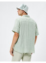 Koton Summer Shirt Short Sleeve Turndown Collar Buttoned Cotton