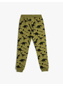 Koton Dinosaur Sweatpants Tie Waist Raised Cotton