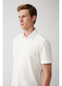 Avva Men's White Easy-to-Iron Classic Collar Knitted Lycra Cotton Slim Fit Slim Fit Short Sleeve Shirt