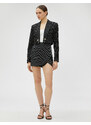 Koton Crop Blazer Jacket Button Detailed