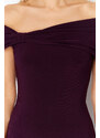 Trendyol Plum Carmen Neck Fitted Stretchy Crop Knitted Blouse