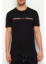 Trendyol Black Regular/Regular Fit Stripe Pattern 100% Cotton T-shirt