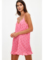 Trendyol Pink Polka Dot Viscose Woven Jumpsuit