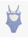 Koton Thin Straps Swimsuit. Textured Underwire, Covered Back Detail.