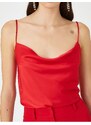 Koton Strapless Satin Evening Dress blouse with Tie Back Detail.