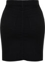 Trendyol Curve Black Slit High Waist Mini Denim Skirt