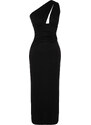 Trendyol Red Fitted Maxi Knitted Cut Out/Window One-Shoulder Beach Dress