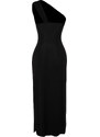 Trendyol Red Fitted Maxi Knitted Cut Out/Window One-Shoulder Beach Dress