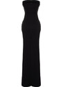 Trendyol Black Body-Sitting Woven Long Evening Dress