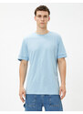 Koton Basic T-Shirt Crew Neck Sleeve Detailed