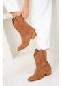 Soho Tan Suede Women's Boots & Booties 18682