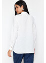Trendyol White Stoned Elegant Woven Shirt
