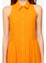 Trendyol Orange Waist Opening Woven Maxi Shirt Dress